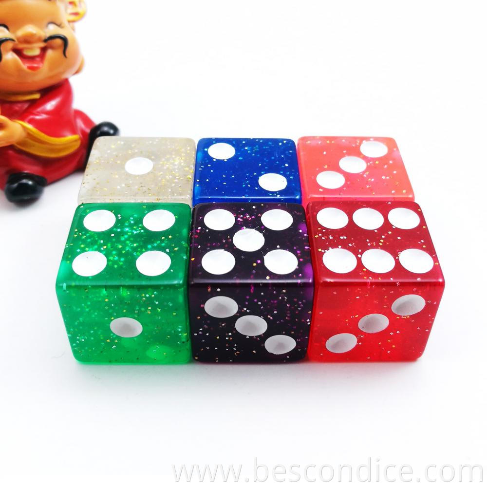 Casino Size Glitter Dice 19mm